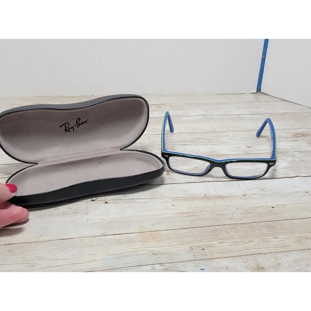 Ray-Ban RB1535 3600 Kids Eyeglasses Frames Black Blue 48-16-130 1132 w Hard Case